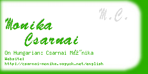 monika csarnai business card